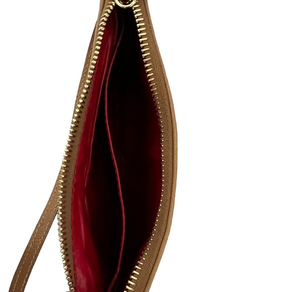 Dooney & Bourke NEW Leather Wristlet In Tan Camel - Picture 7 of 13